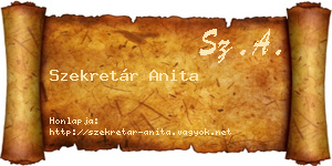 Szekretár Anita névjegykártya