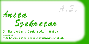 anita szekretar business card